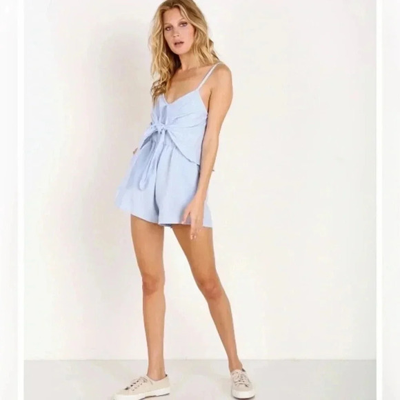 La Confection Marianne Playsuit in Chambray Linen NEW WITH TAG - Picture 2 of 6